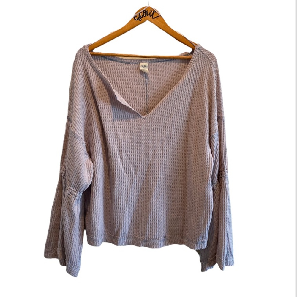 Free People Vintage Inspired Long Sleeve Pullover Shirt Loose Fit Comfy